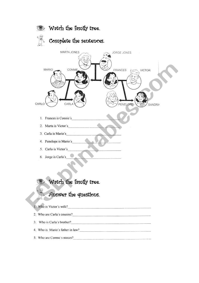 Family Tree Practice worksheet
