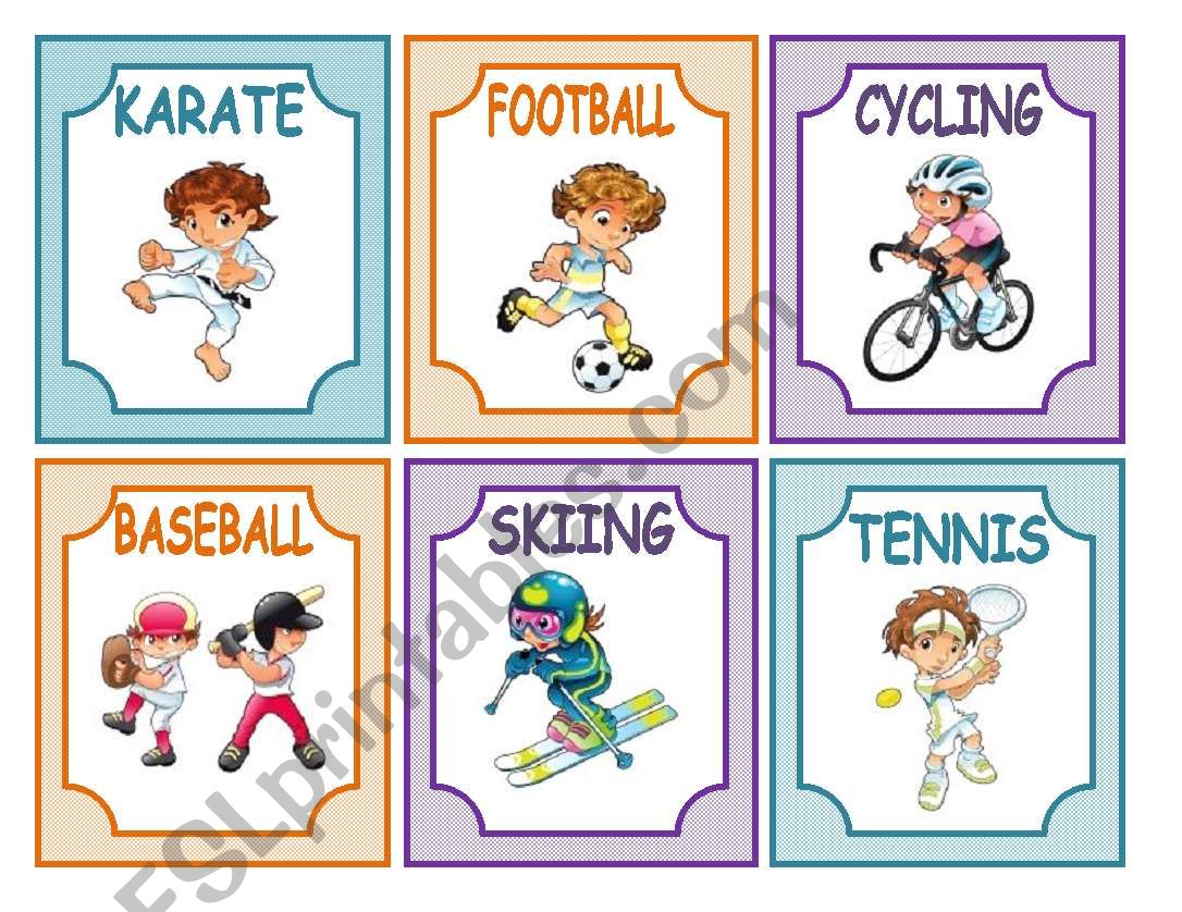 18 SPORTS IMAGES worksheet