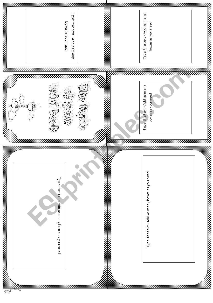 Minibook template worksheet