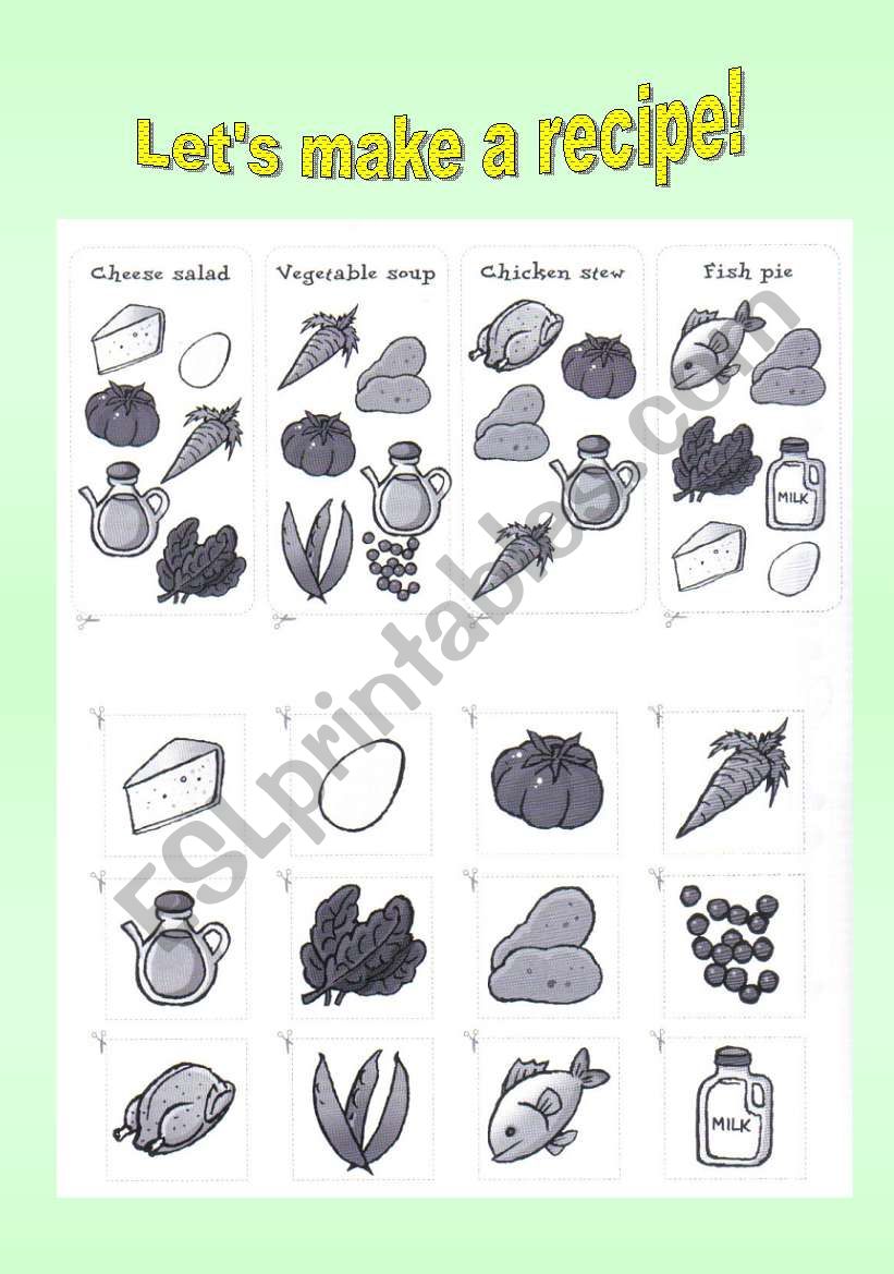 Lets make a recipe worksheet