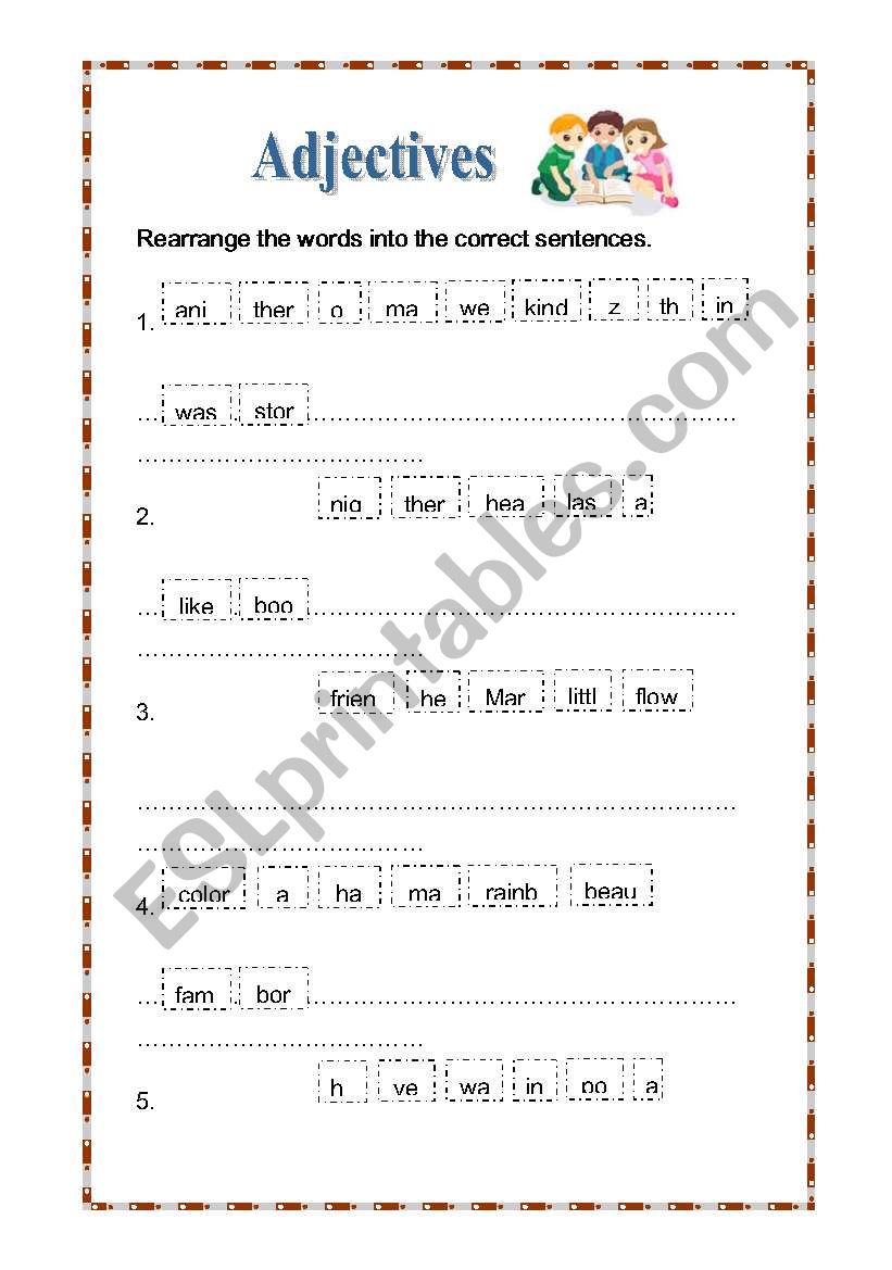 adjectives worksheet