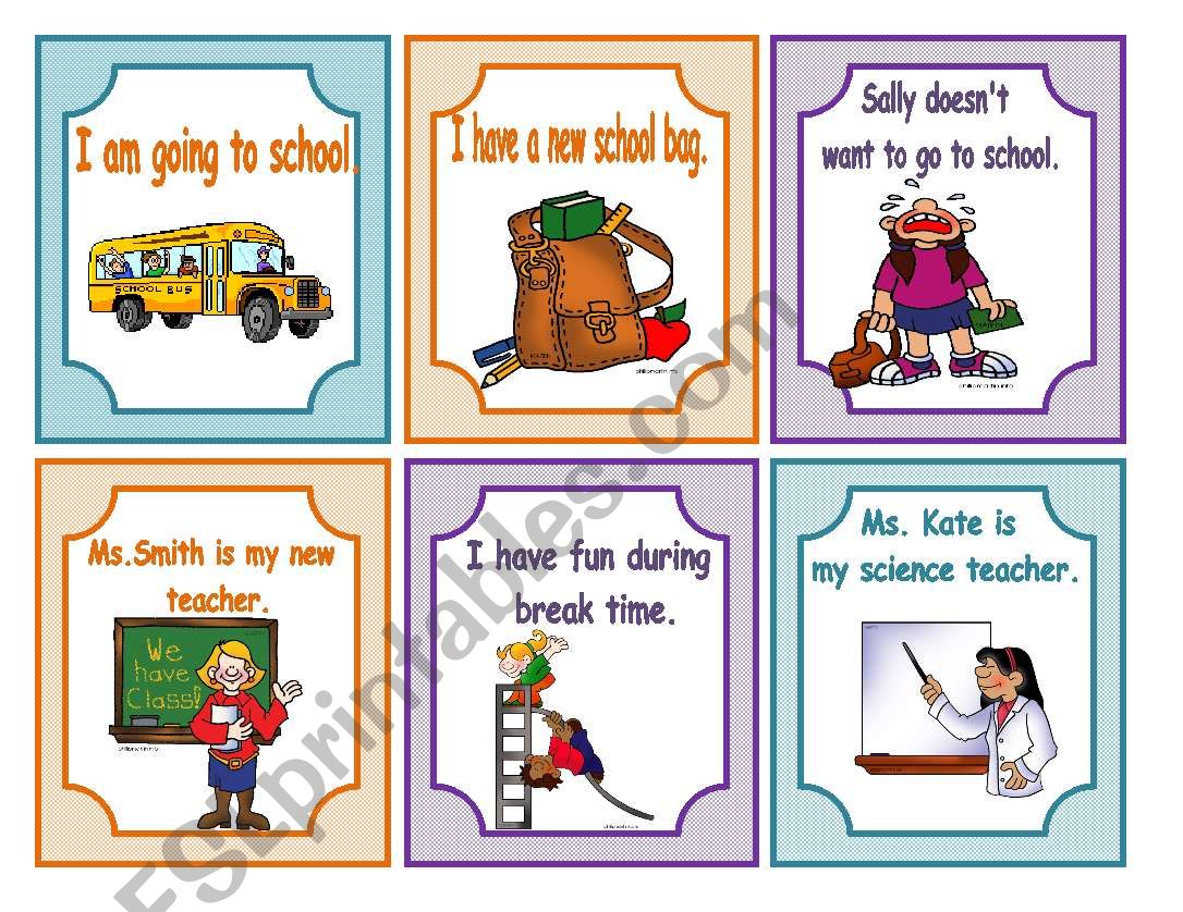 BACK TO SCHOOL CARDS worksheet