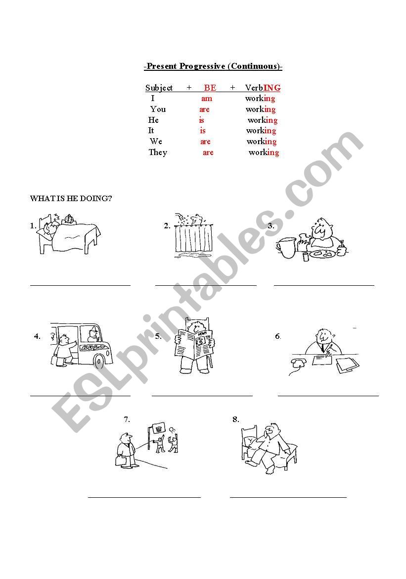What is he doing? worksheet