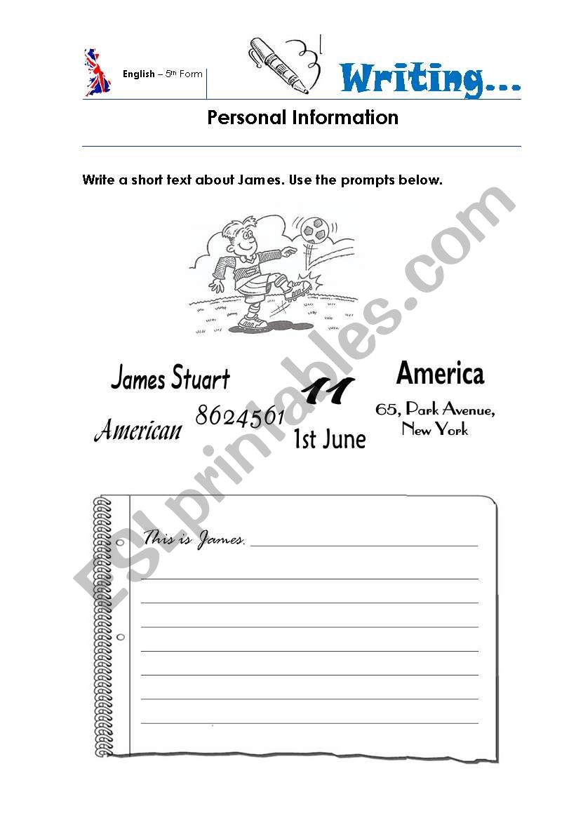 Personal Information_writing worksheet