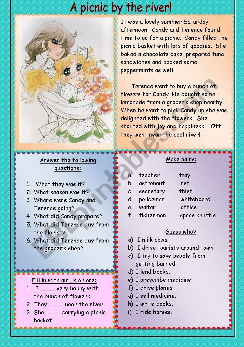 A picnic by the river worksheet