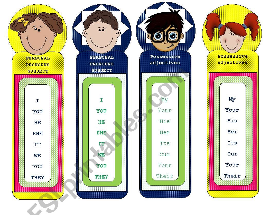 BOOKMARKS: PERSONAL PRONOUNS AND POSSESSIVE ADJECTIVES