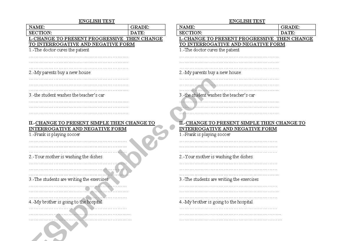 present simple worksheet