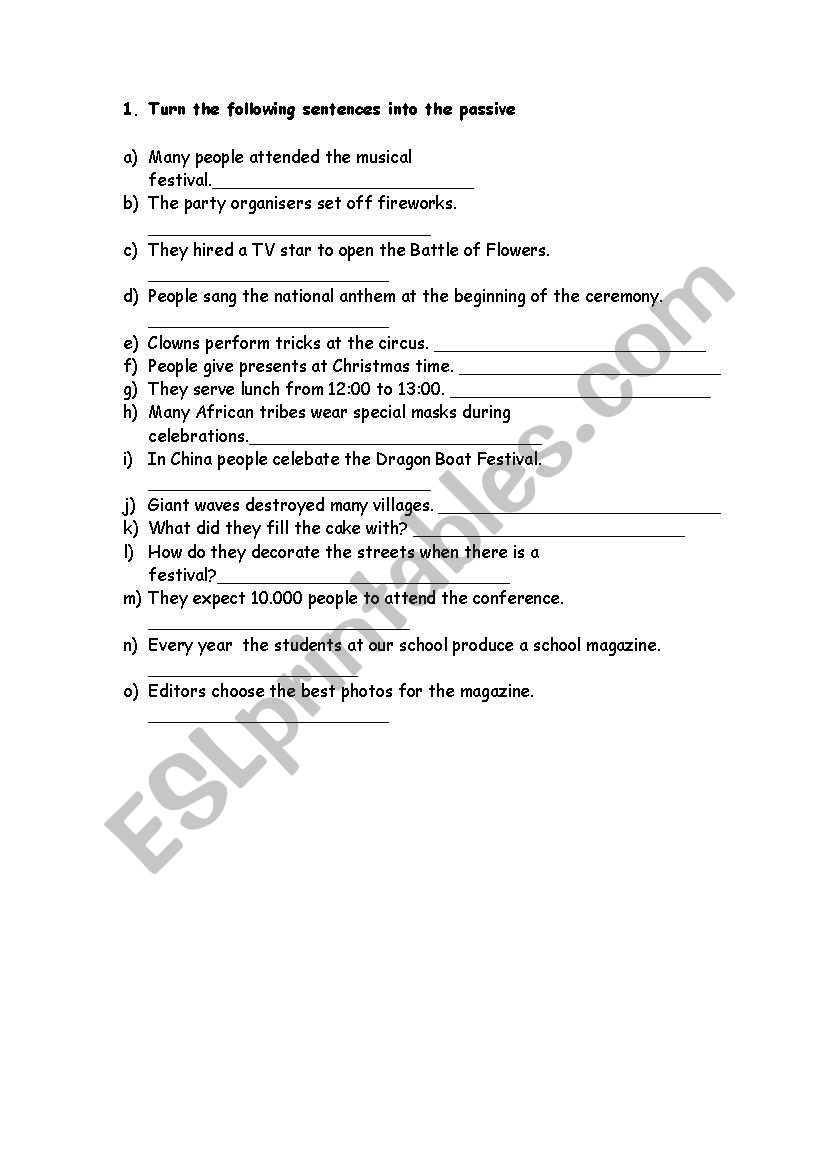 passive voice worksheet
