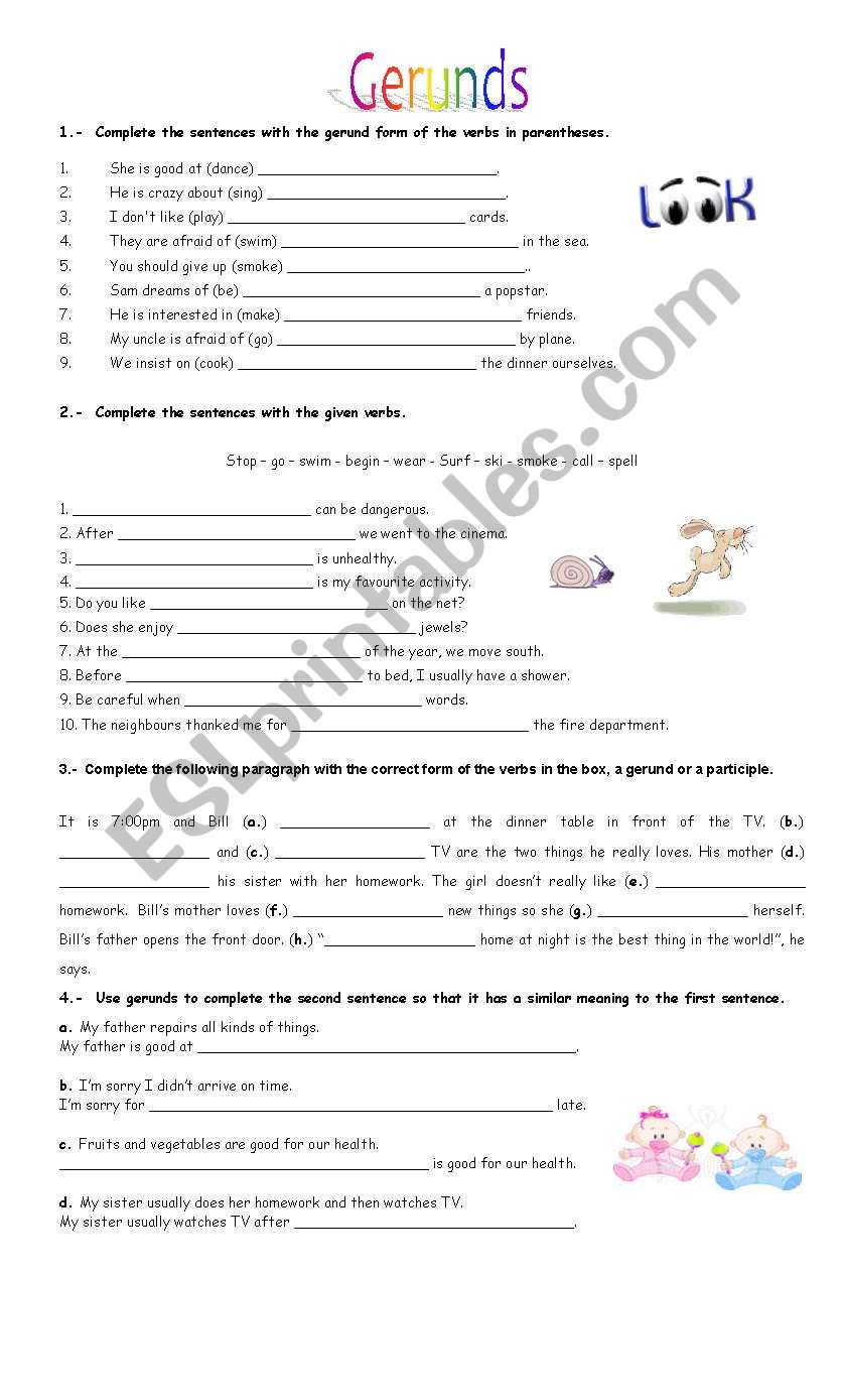 Gerunds - ESL worksheet by mexe