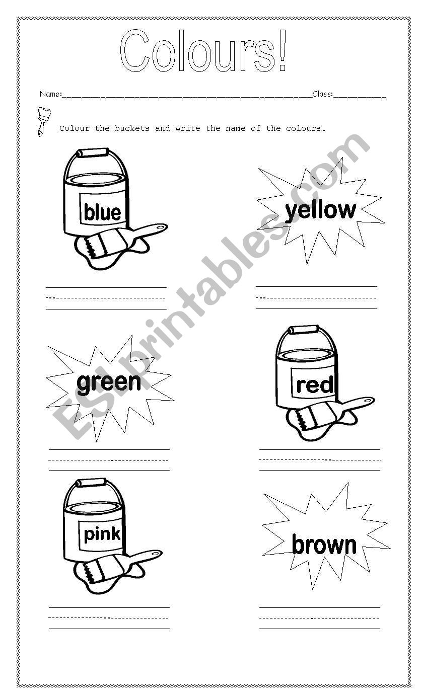 Colours worksheet