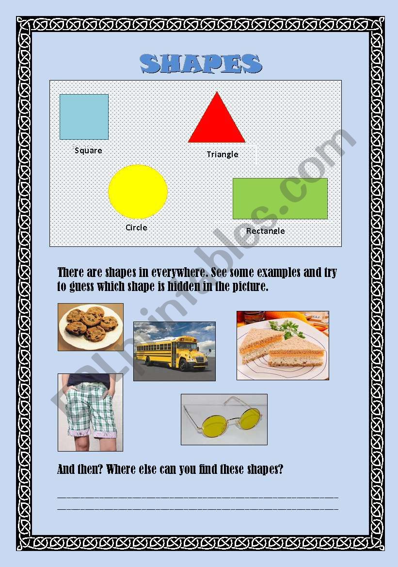 Shapes worksheet