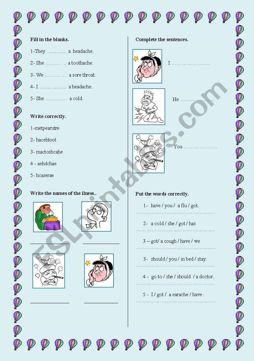 Health worksheet