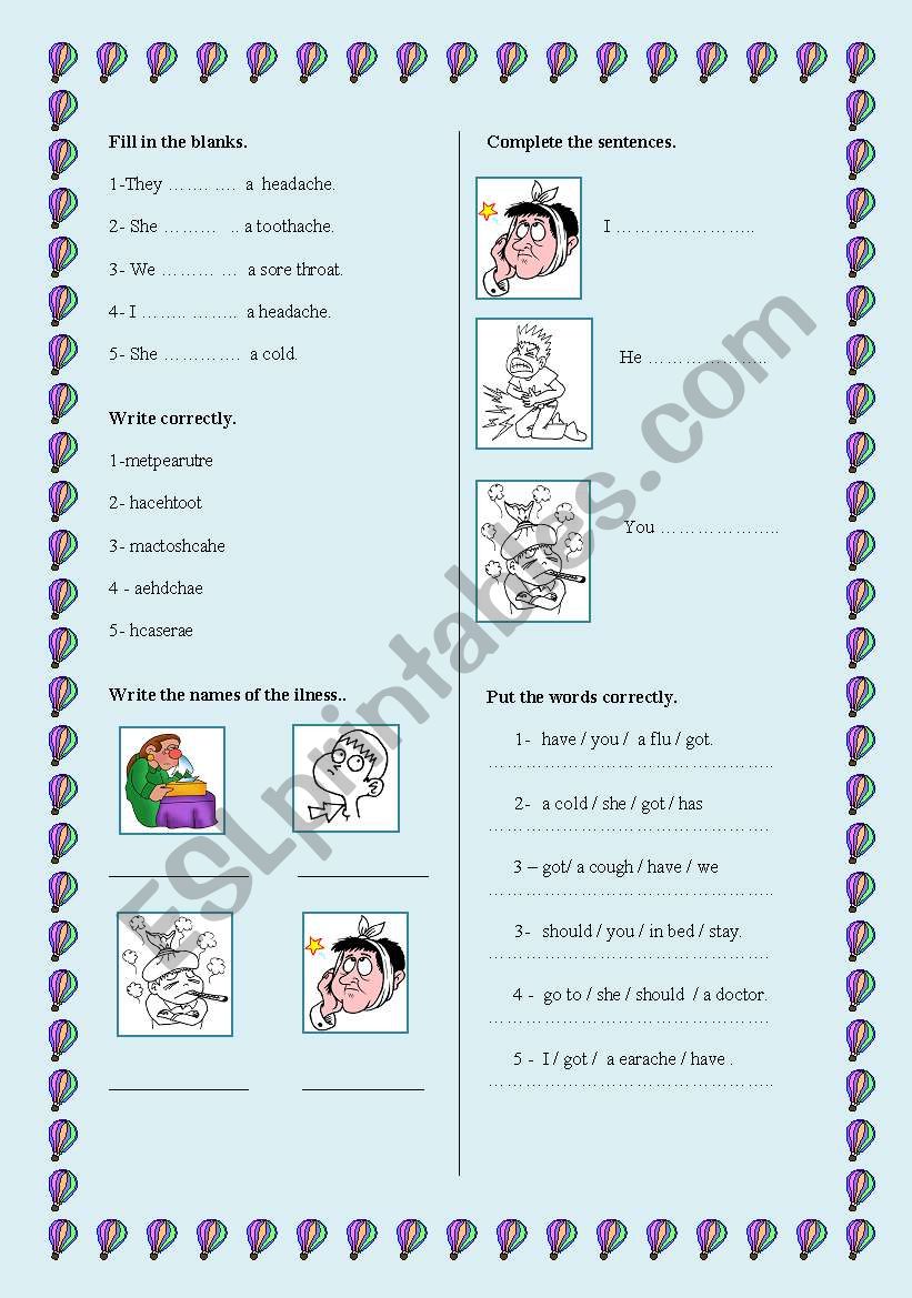 Health worksheet