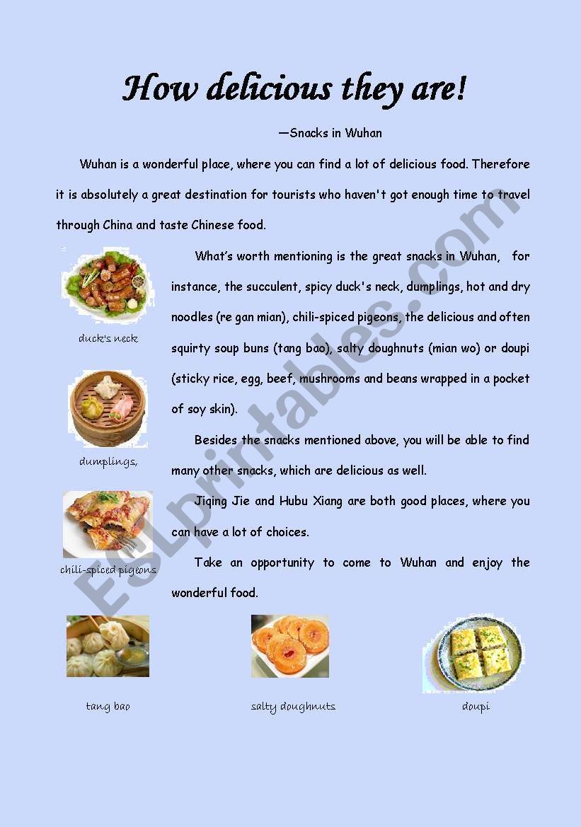 How delicious they are! worksheet