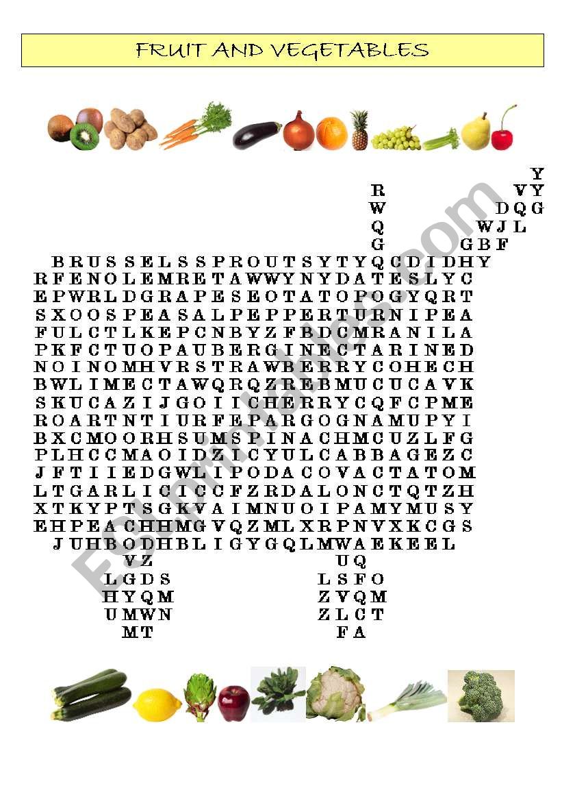 Fruit and vegetables worksheet