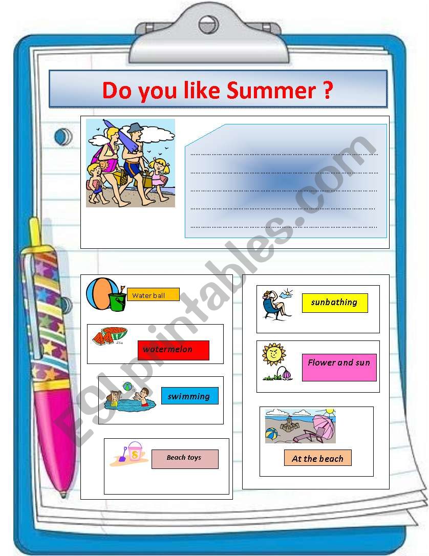 Summer is my best season  worksheet