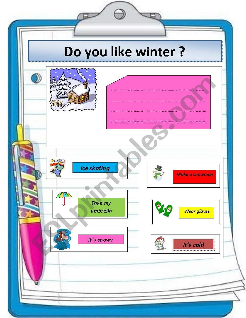 do you like Winter? worksheet
