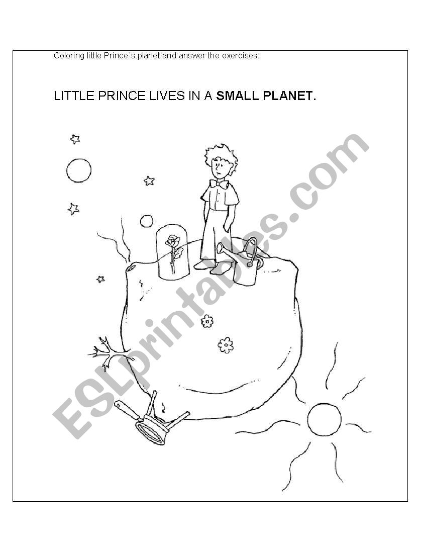 Little Prince exercise worksheet