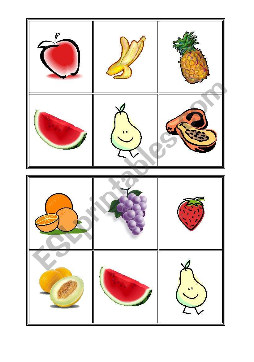 Fruit Bingo worksheet