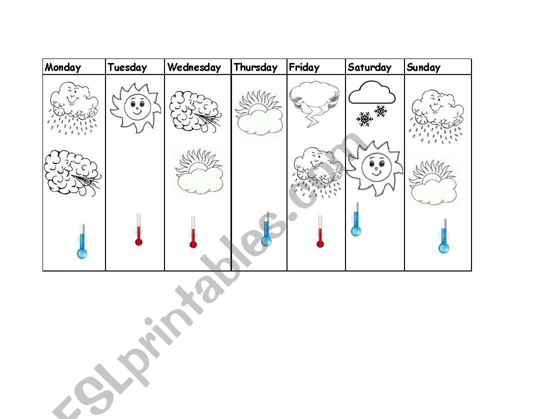 Weather and Days worksheet