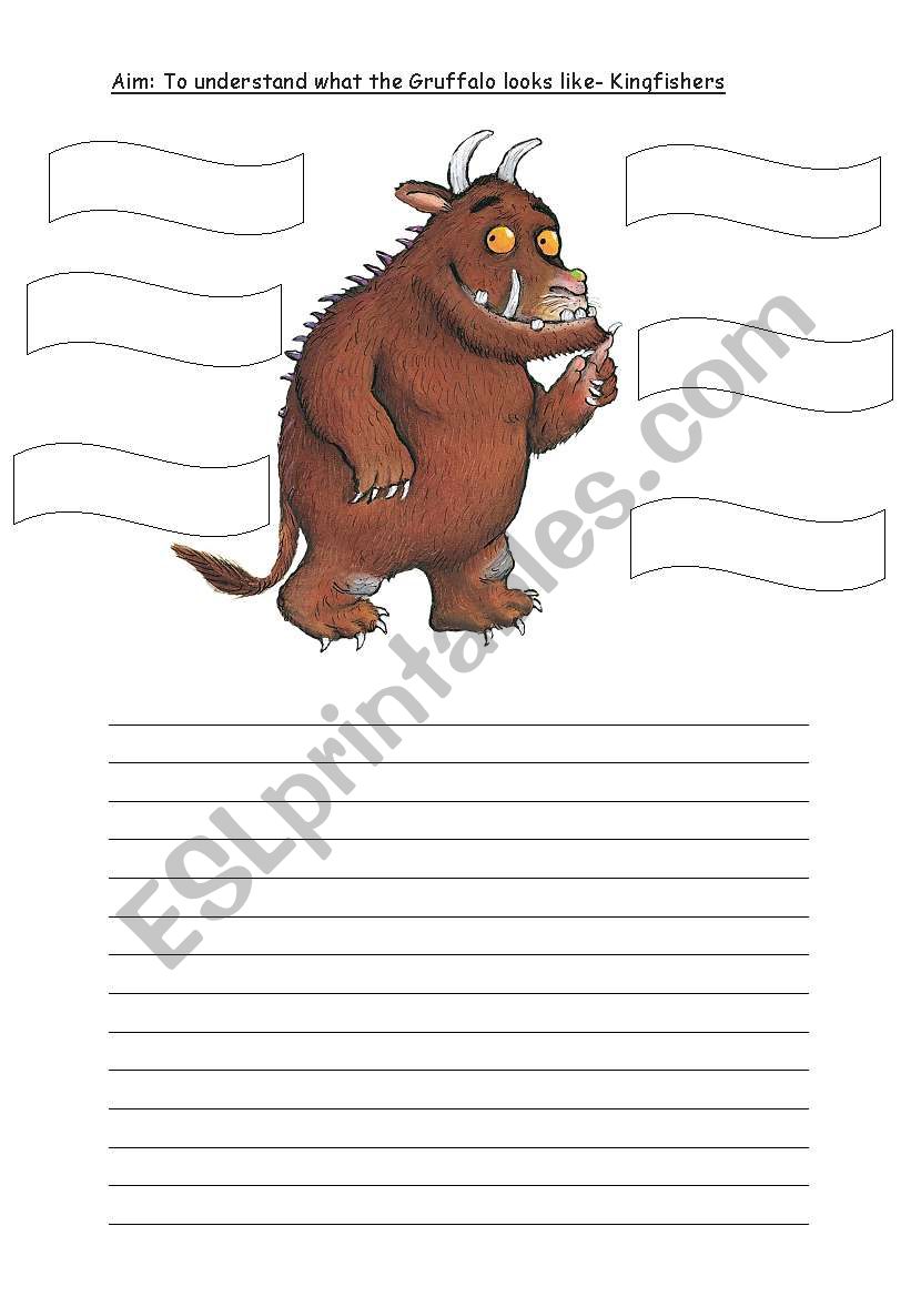 Describe the Gruffalo worksheet