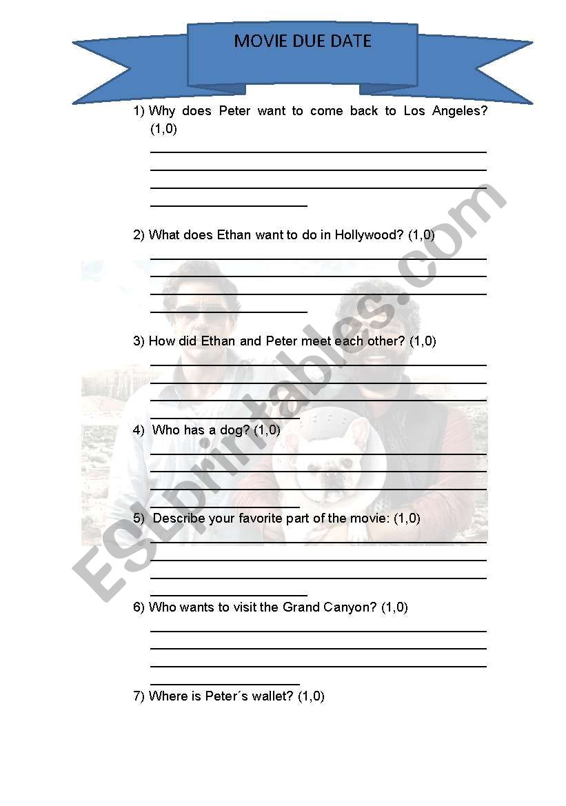 DUE DATE worksheet