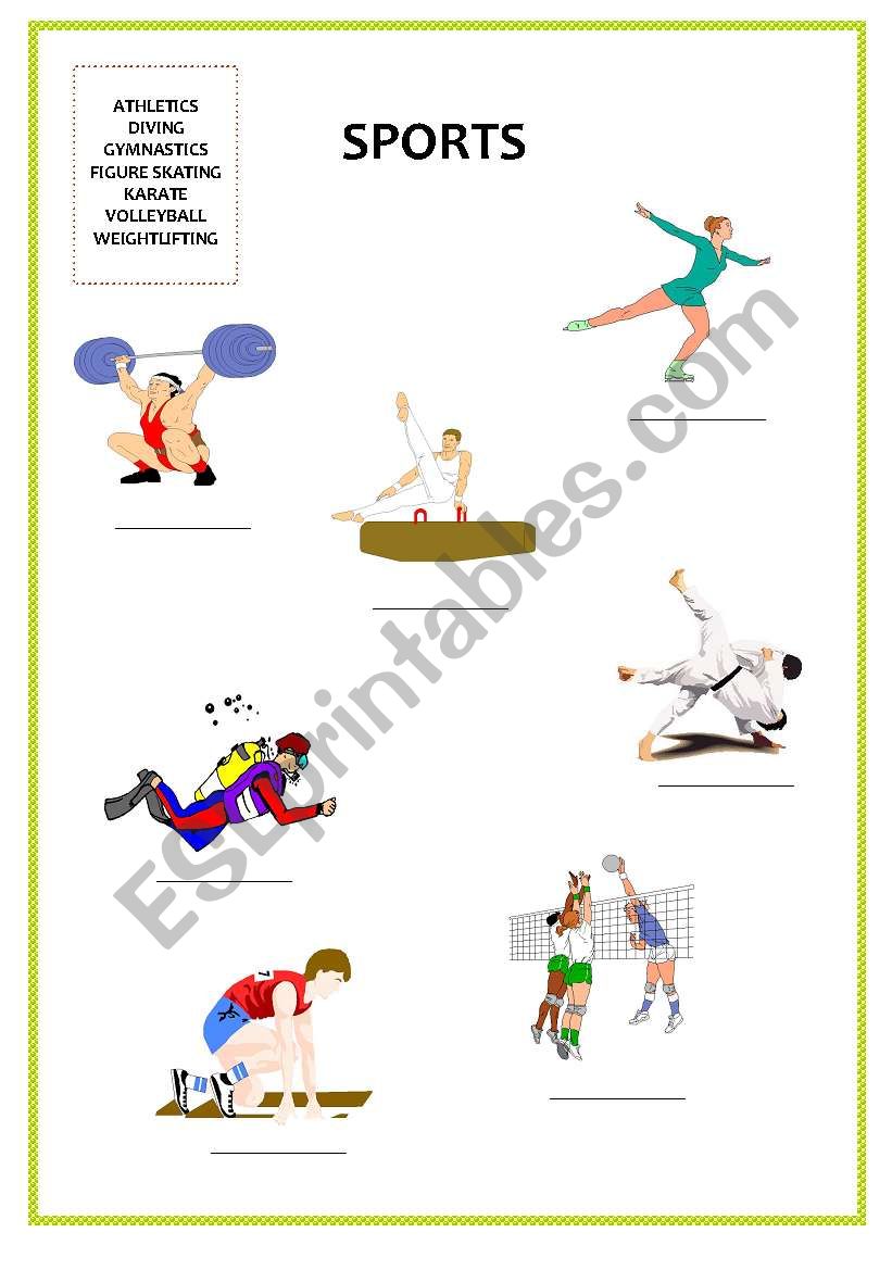 SPORTS 2 worksheet