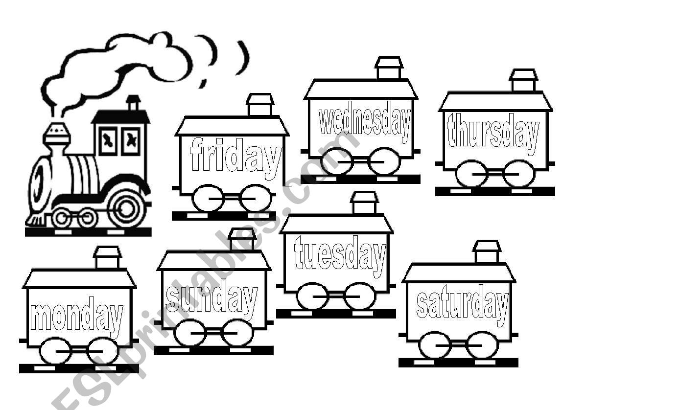 Days of the week train worksheet