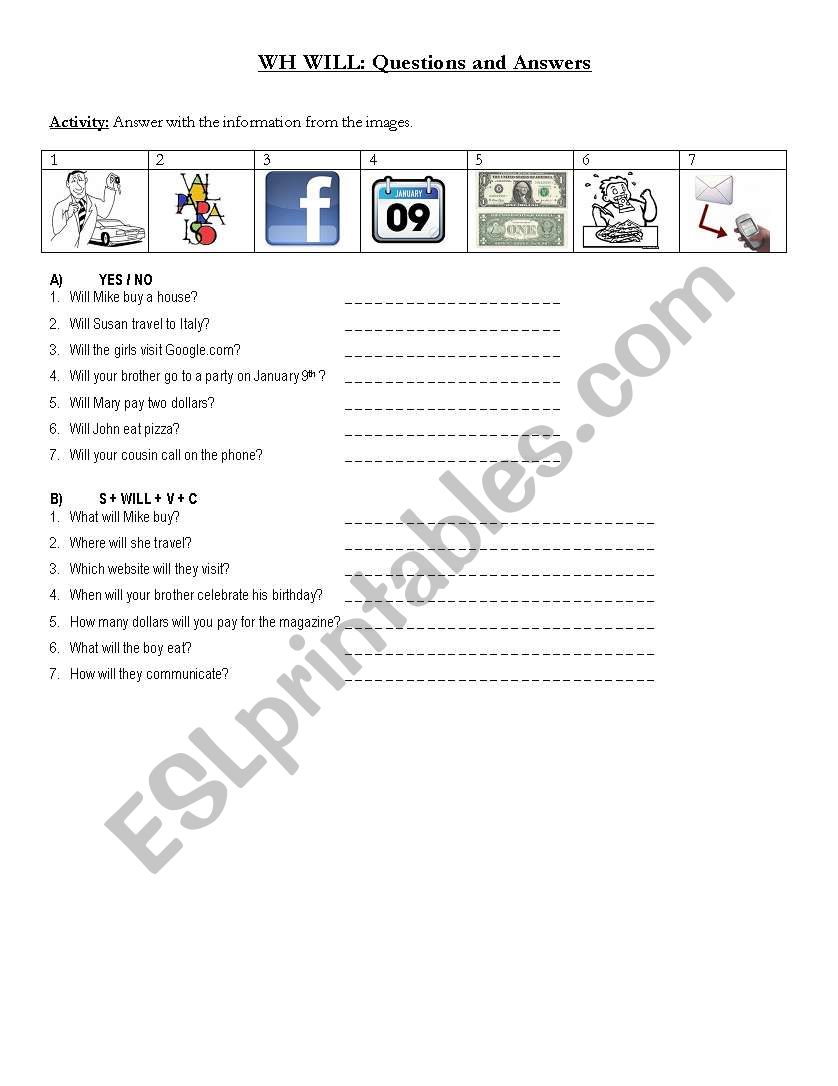WH WILL Q/A worksheet