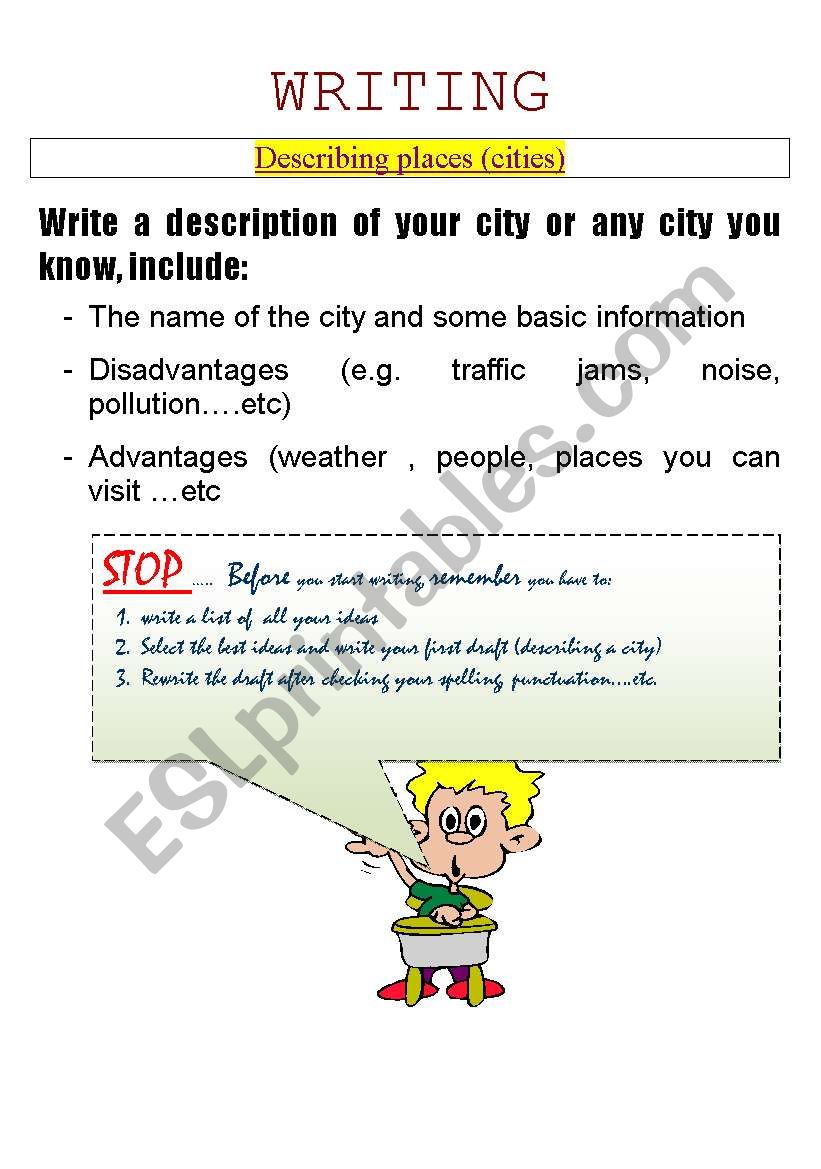 Describe your city worksheet