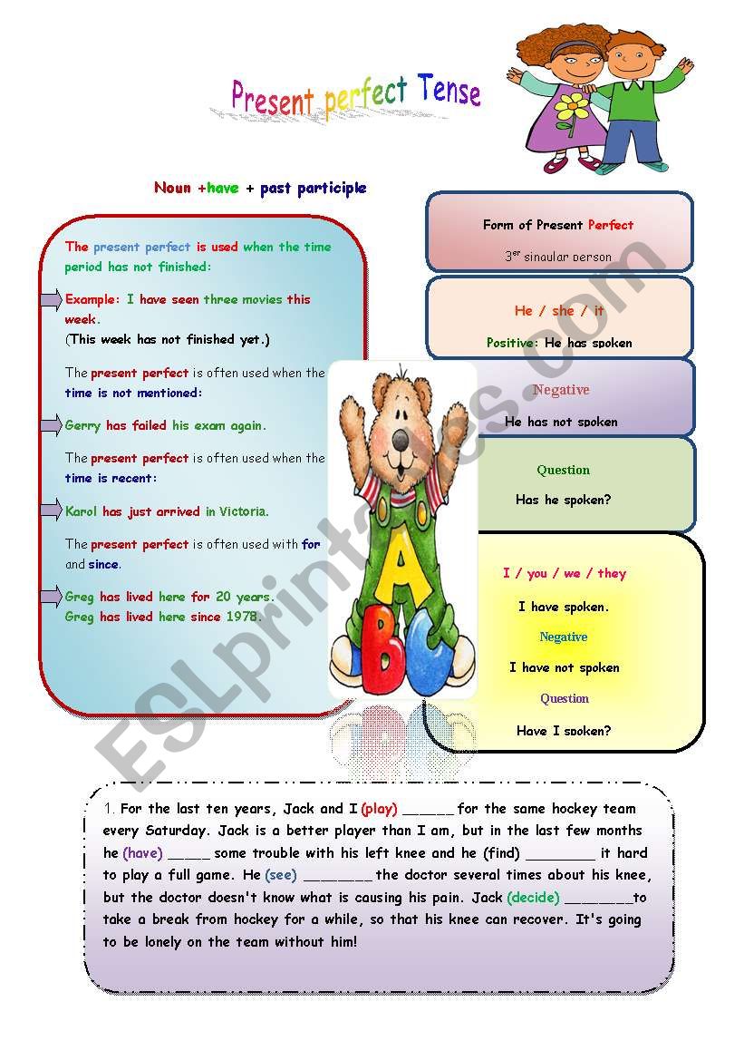 Present Perfect Tense worksheet