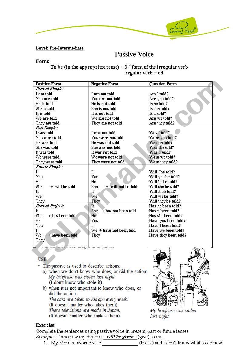 passive voice worksheet