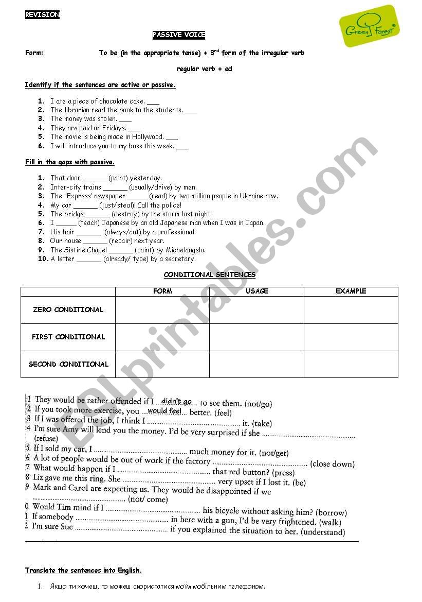 revision worksheet worksheet