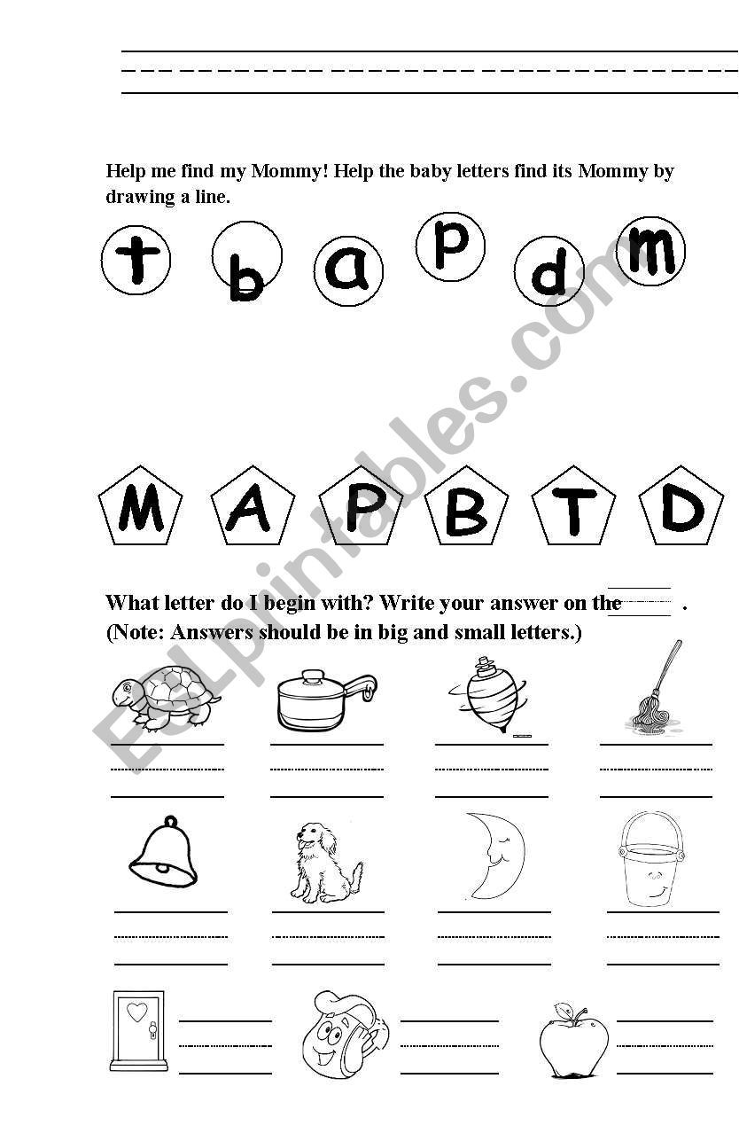 Alphabet Beginning Sounds worksheet