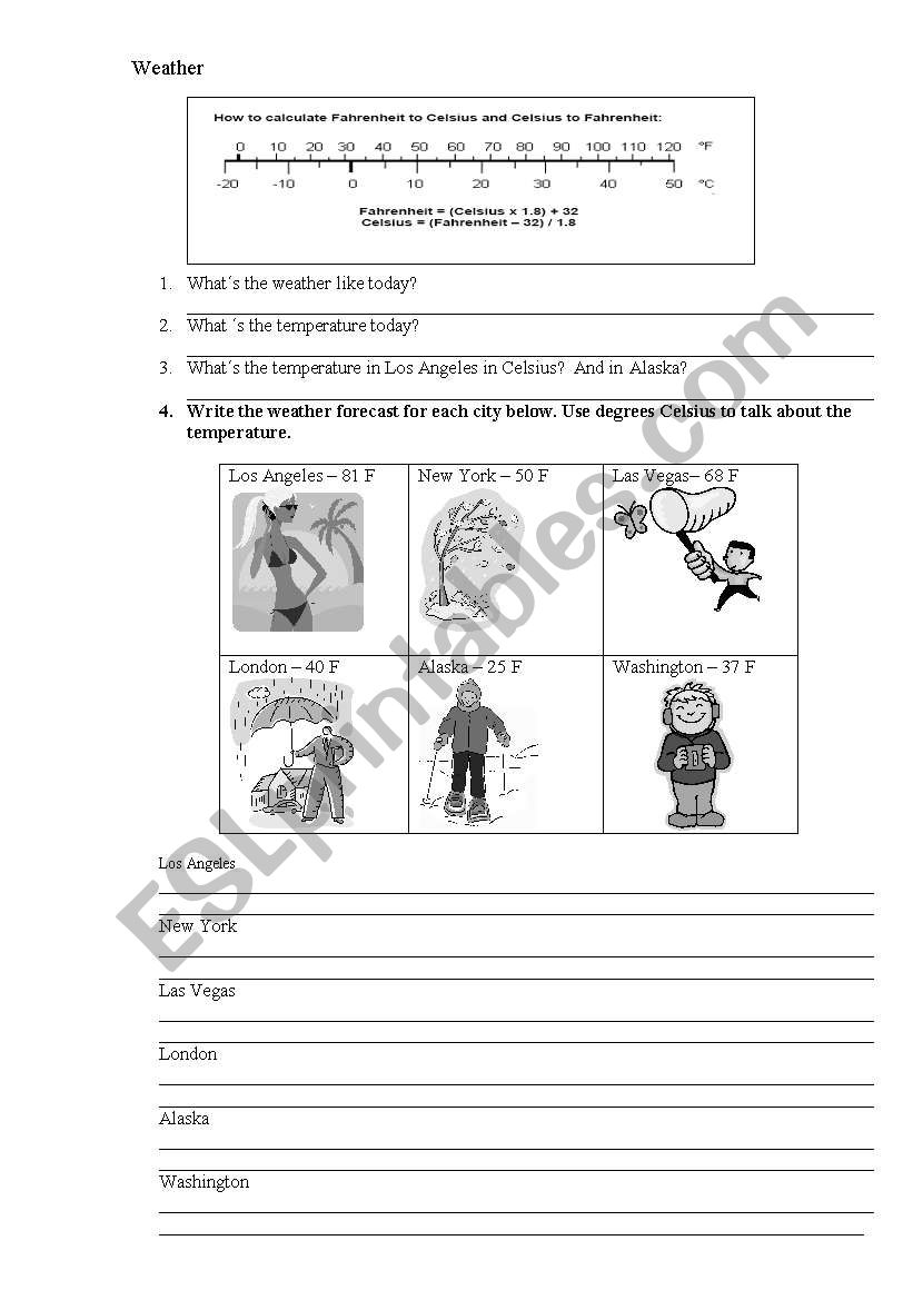 Weather information worksheet