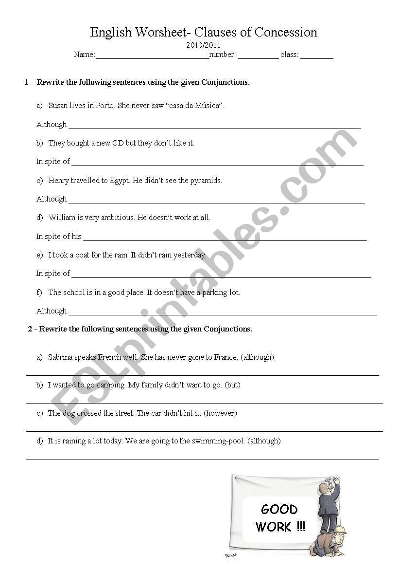 Conjunctions worksheet