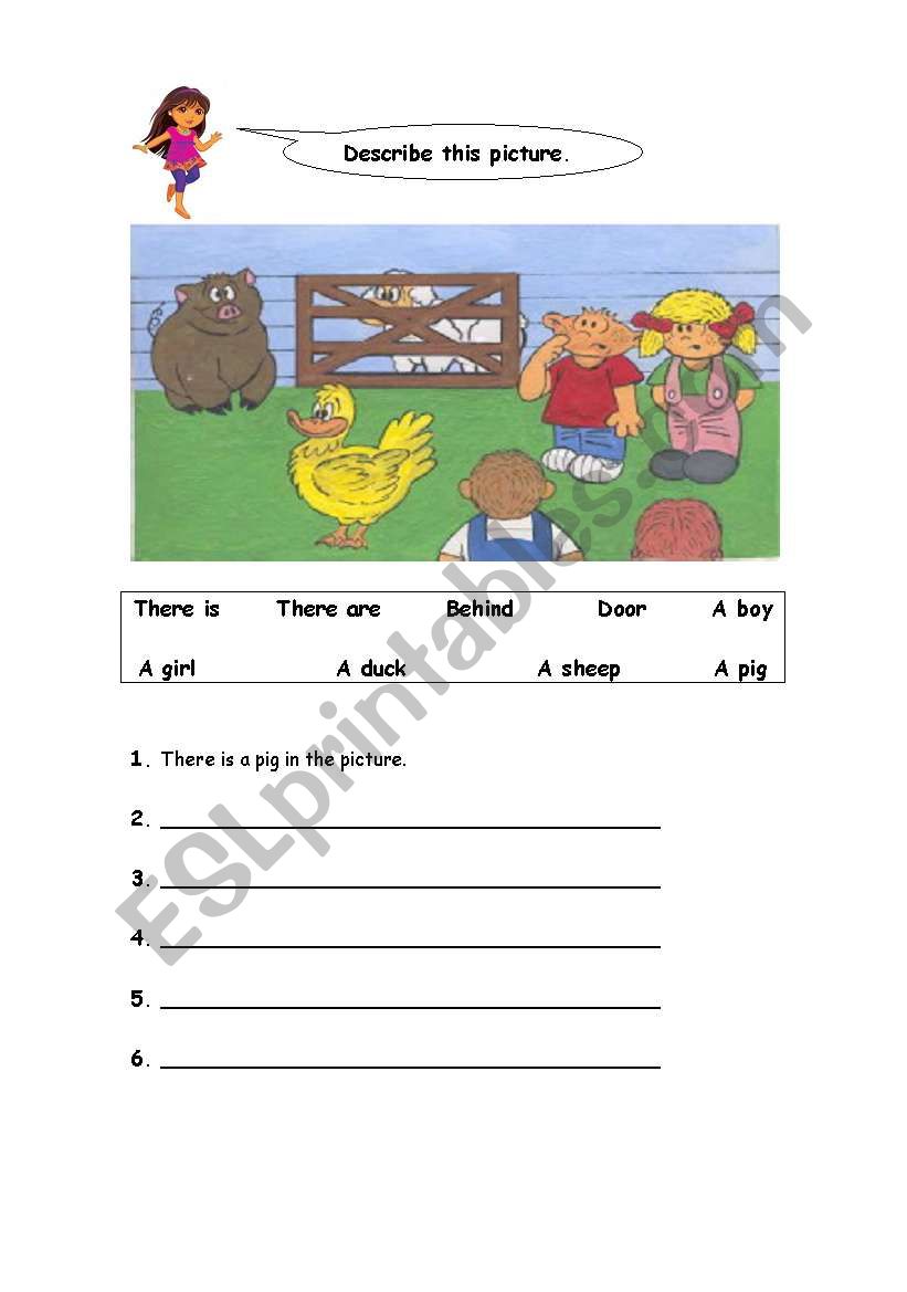 Describe the picture worksheet