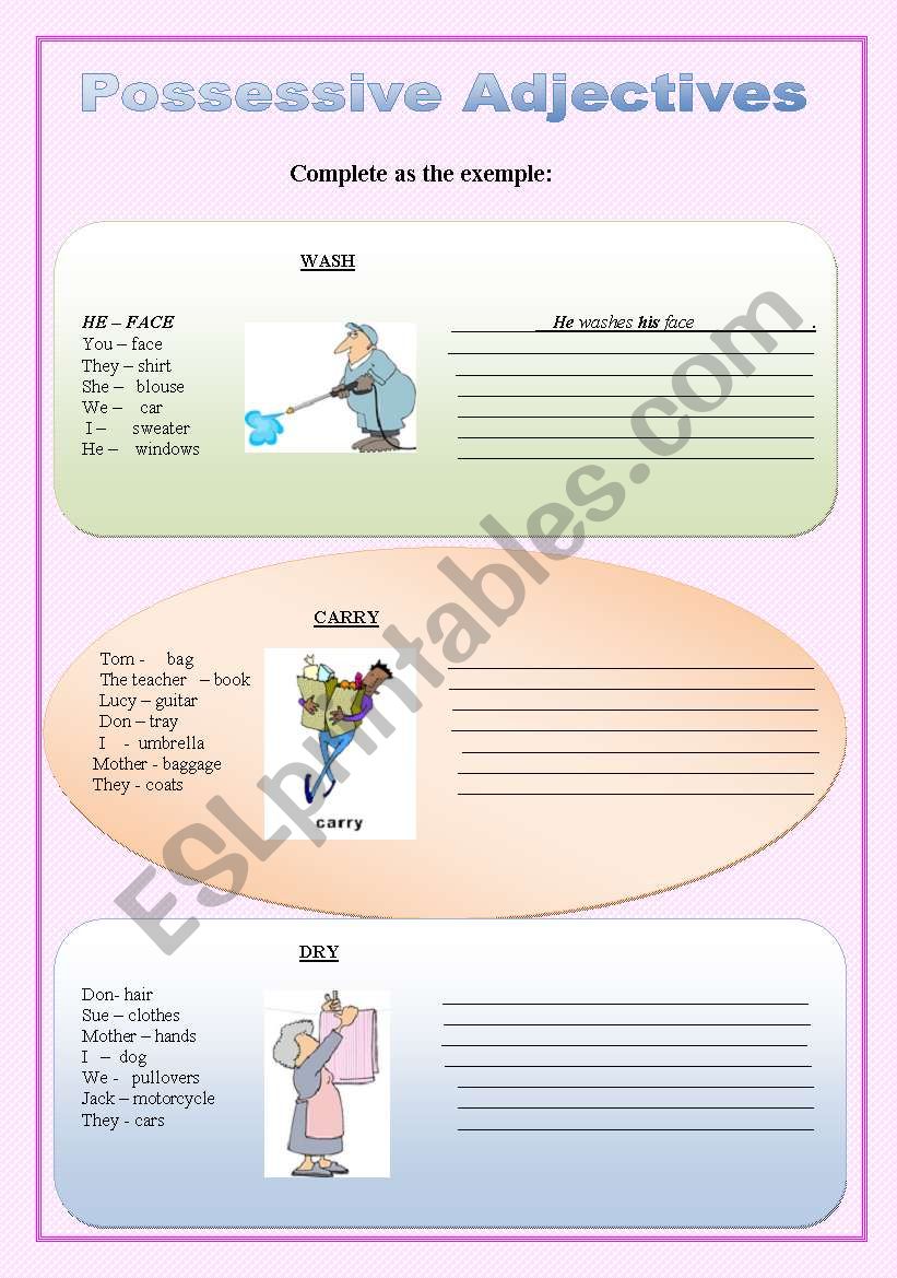 Possessive Adjectives worksheet