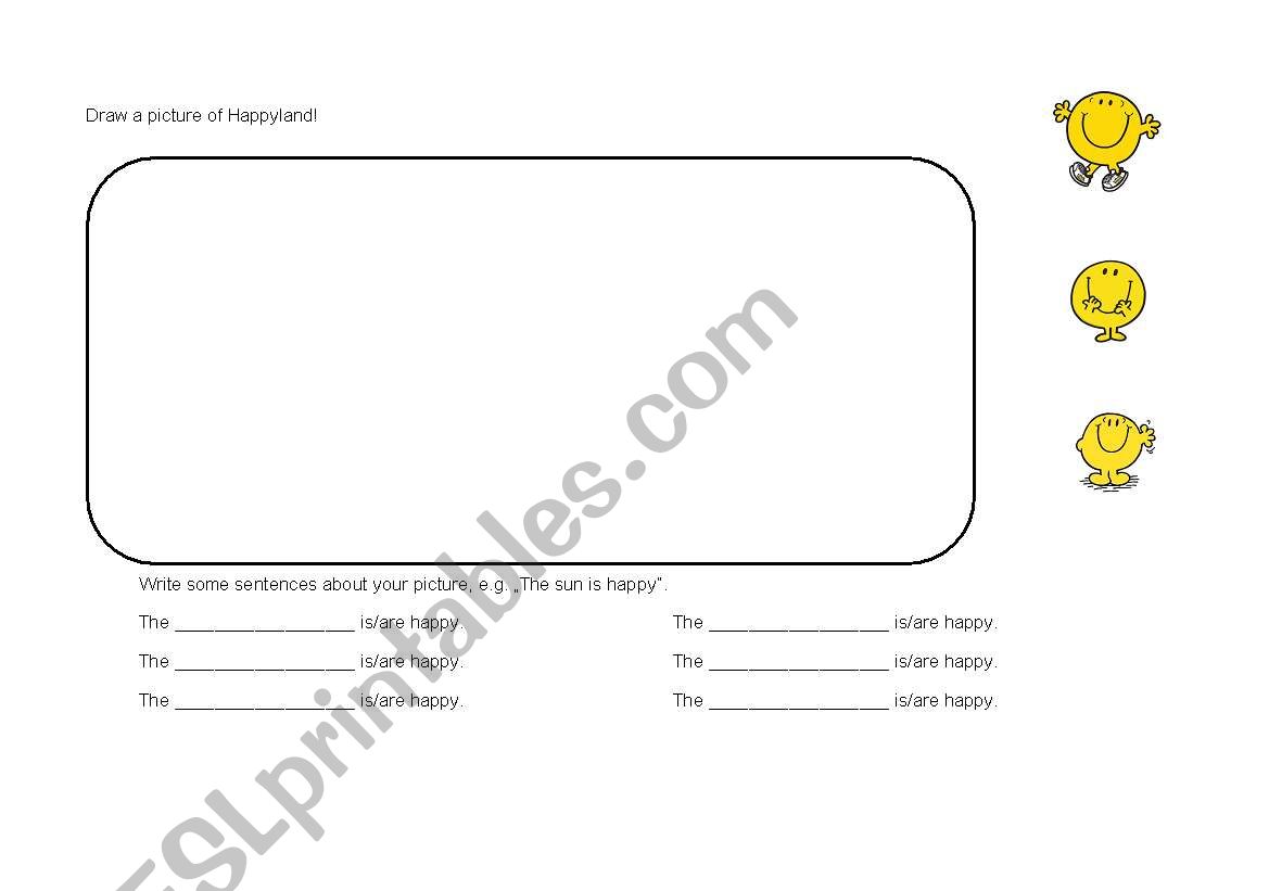 Mr. Happy worksheet