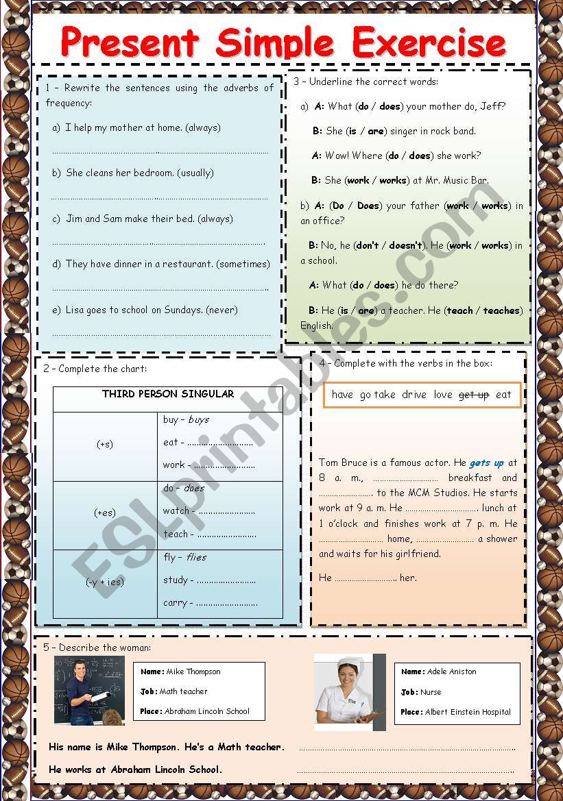 PRESENT SIMPLE >EXERCISE worksheet