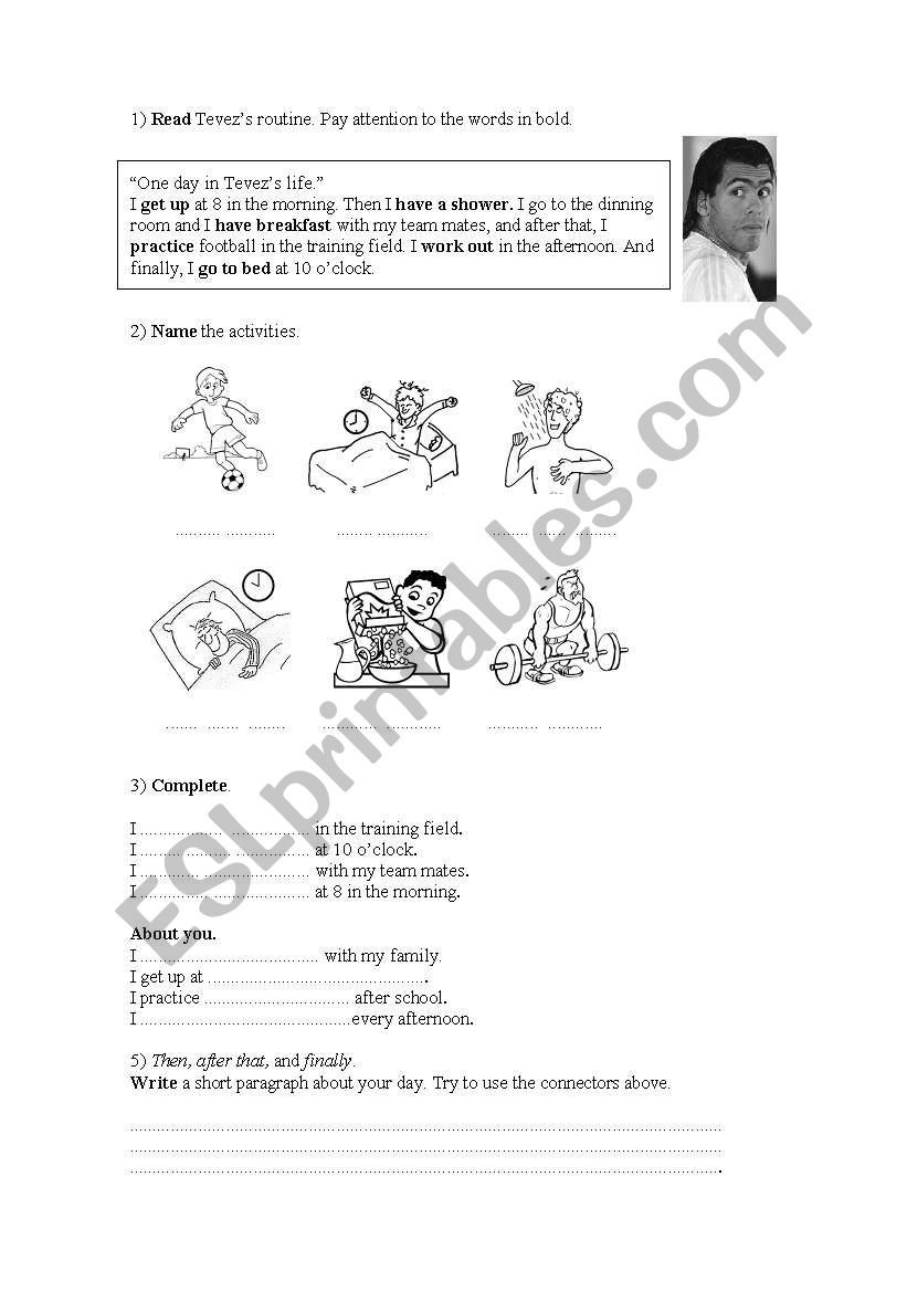 Tevezs routine worksheet