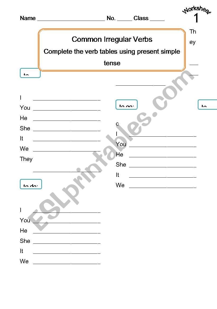 Present simple worksheet