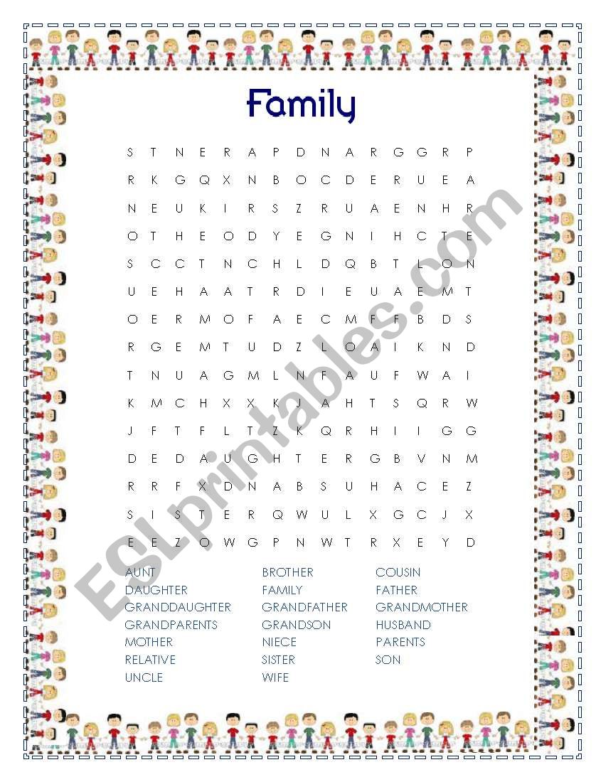 Family Members worksheet