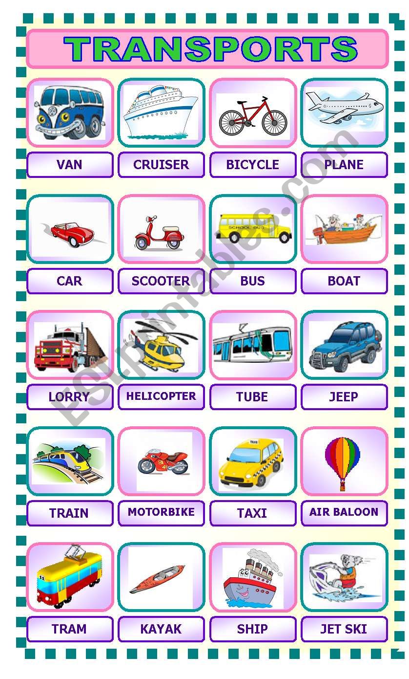 TRANSPORTS worksheet