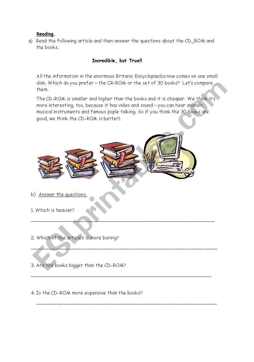 Books or a CD room? worksheet