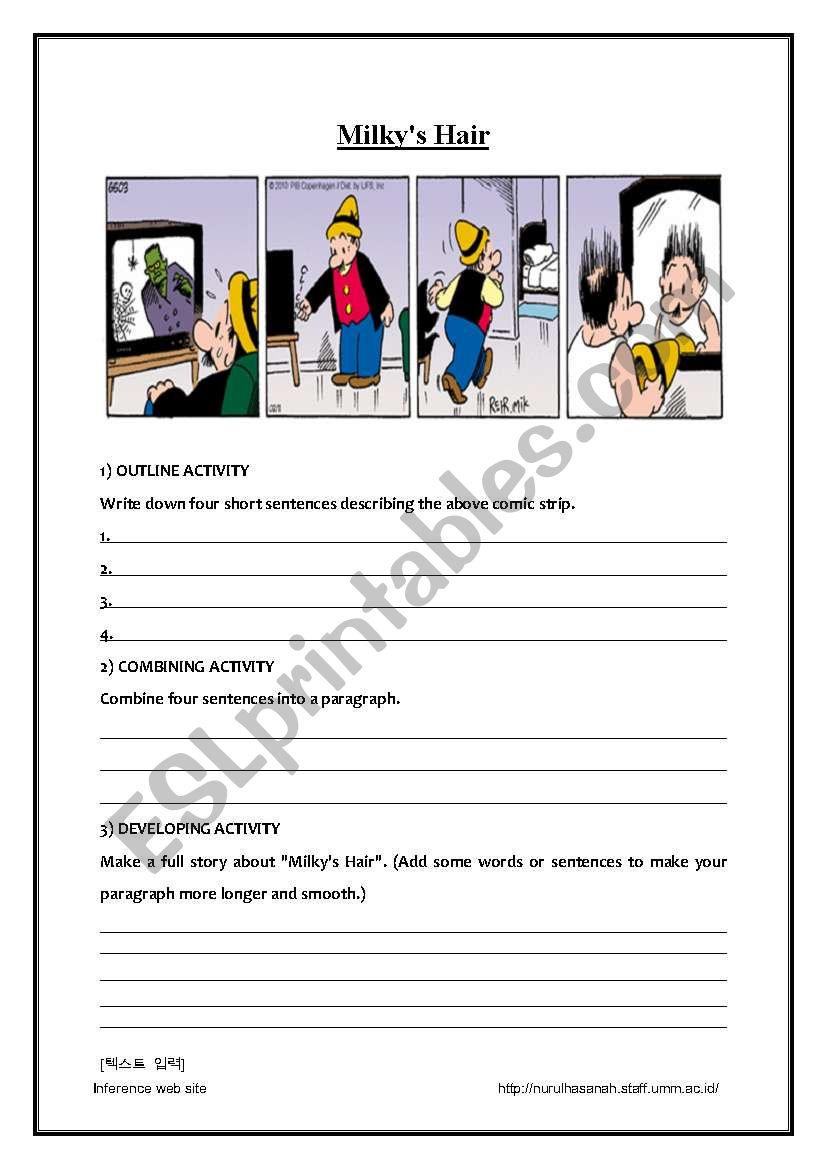 story-based writing activity worksheet