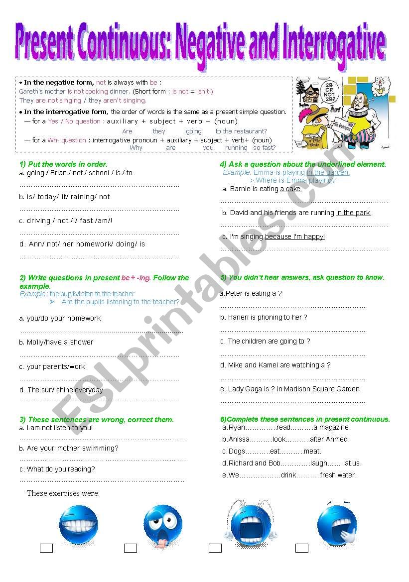 present-continuous-negative-and-interrogative-form-lesson-exercises