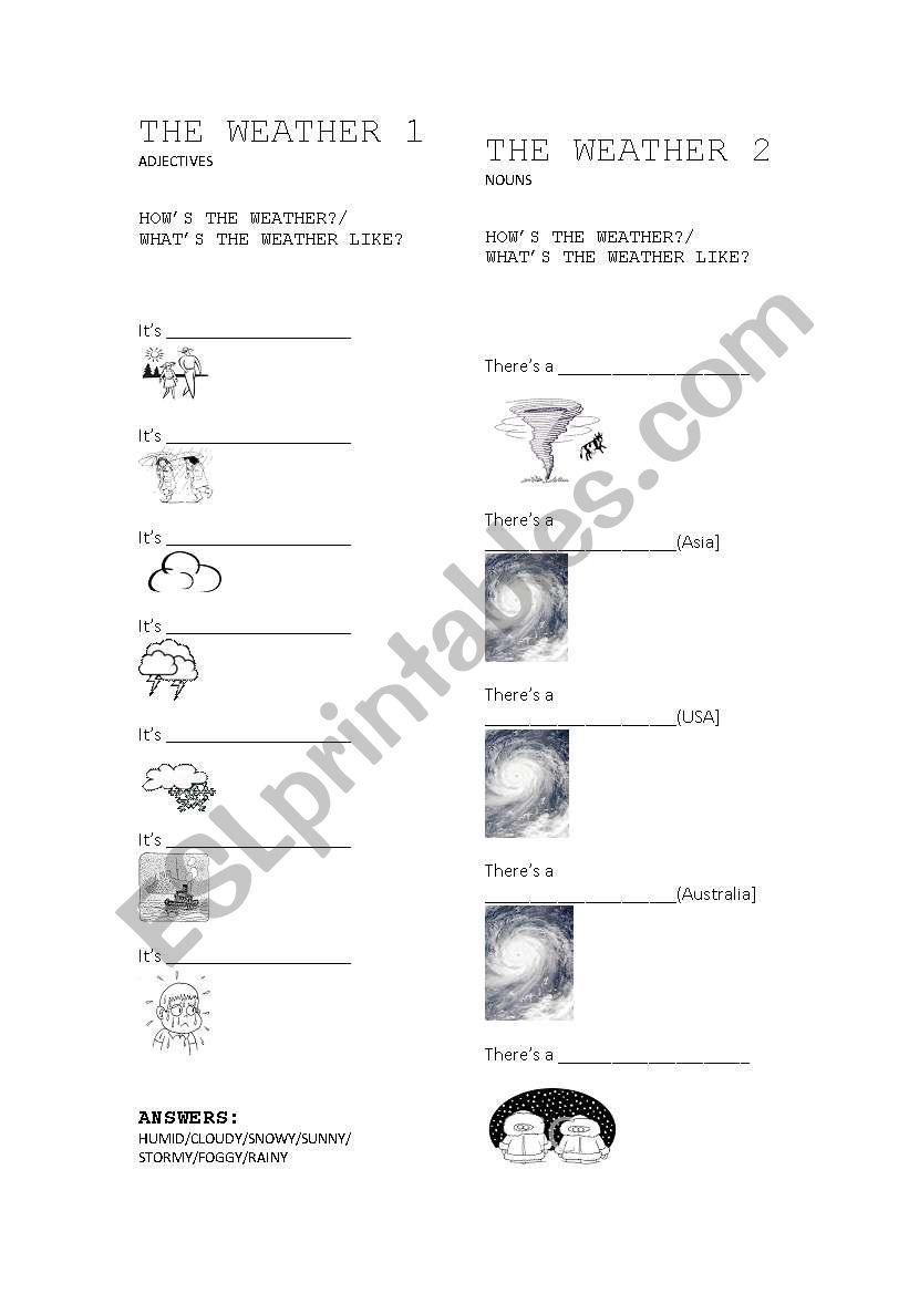 The Weather (Nouns & Adjectives)