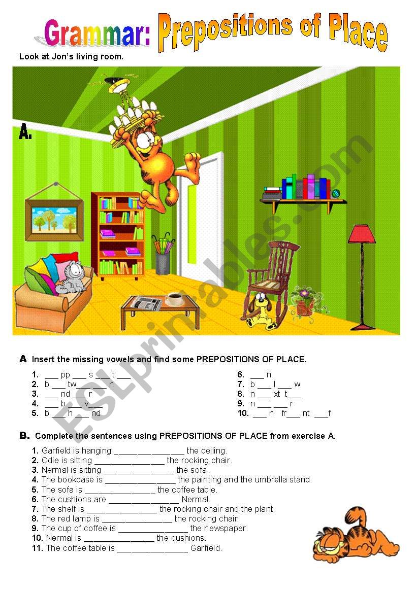 Prepositions of Place worksheet