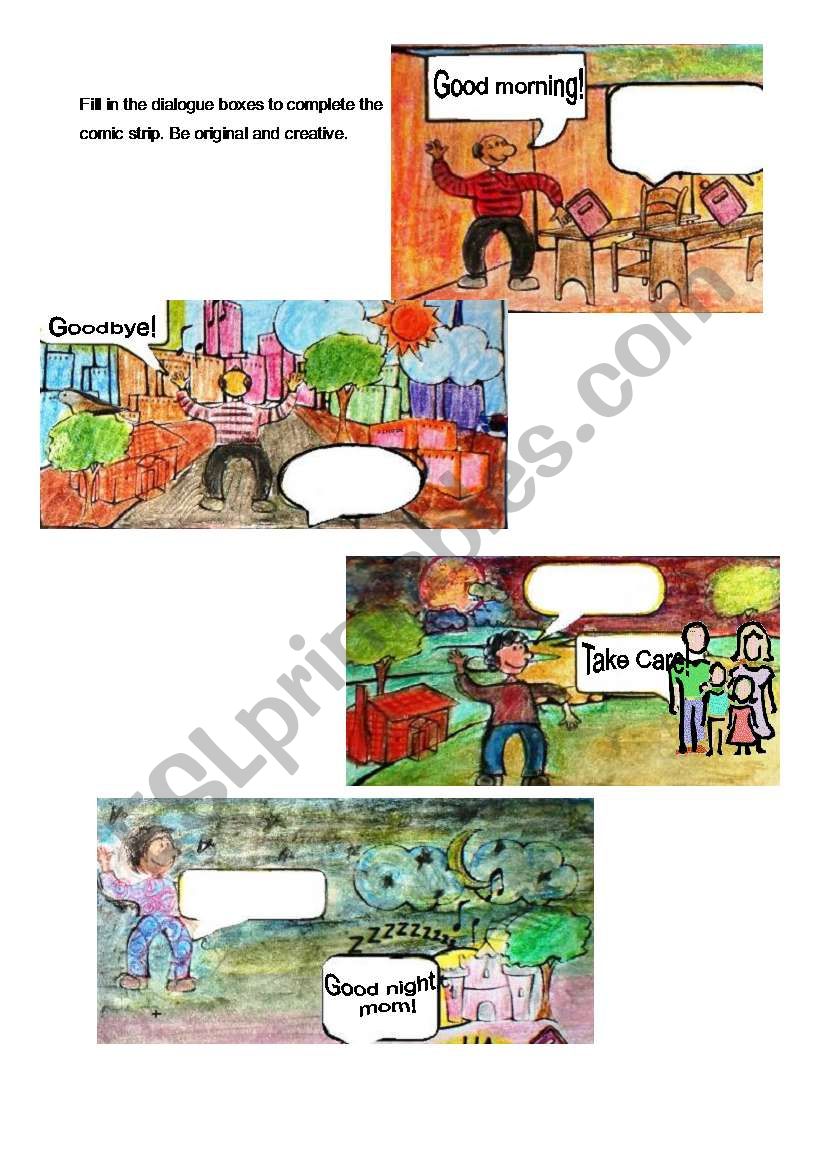 Greetings and Activity Comic Strip